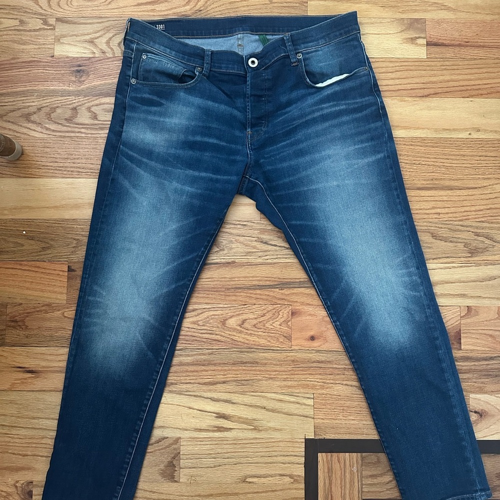 G-Star Blue Skinny Jeans with Faded Details